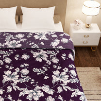 Finley 300 GSM Purple Floral Double Size Blanket