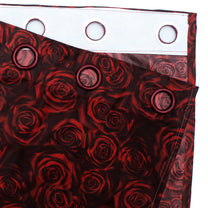 2 Pcs Nature Floral Red Polyester Window and Door Curtains