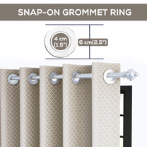 2 Pcs 400 GSM Dark Brown & White Azurio Jacquard Polyester Window / Door / Semi Long Door/ Long Door Curtains