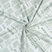 Forever 240 TC Green Newspaper Print King Size Cotton Bedsheet