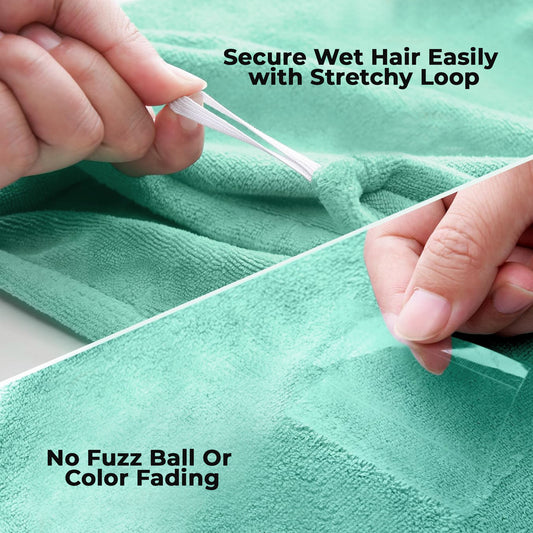 Super Soft Microfiber Mint Green Hair Towel 400 GSM - 2 Pcs