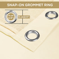 2 Pcs Blackout Serene Duo Cream Solid Window/Door/Semi Long Door/Long Door Curtains