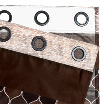 2 Pcs Brown & Beige Nature Abstract Print Polyester Window,Door & Long Door Curtains