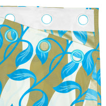 2 Pcs Nature Floral Turquoise Polyester Window and Door Curtains