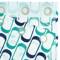 2 Pcs Nature Abstract Blue Polyester Window and Door Curtains