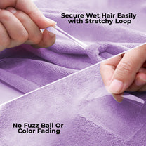 Super Soft Microfiber Purple Hair Towel 400 GSM - 2 Pcs