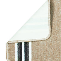 Story@Home 2 Pcs Beige Stripes Nylon Anti Skid Doormat