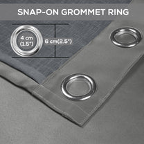 2 Pcs Blackout Serene Duo Grey Solid Window/Door/Semi Long Door/Long Door Curtains