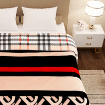 Finley 300 GSM Beige & Black Graphic Double Size Blanket