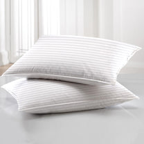 White Satin Stripes Premium Quality Microfibre Pillows - Set of 2