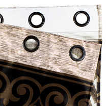 2 Pcs Brown Nature Abstract Print Polyester Window/Door Curtains