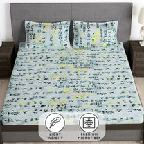 Arena 186 TC Grey Queen Size Fitted Bedsheet With 2 Pillow Cover