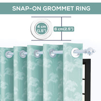 2 Pcs 400GSM Aqua & White Azurio Jacquard Polyester Window / Door / Semi Long Door/ Long Door Curtains