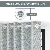 2 Pcs 400 GSM Grey Azurio Jacquard Window / Door / Semi Long Door/ Long Door Curtains