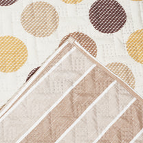 Story@Home Beige & White  1 | 2 | 3 | 4 Seater Geometric & Stripes Pattern Sofa Throw Cover