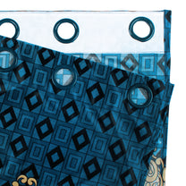 2 Pcs Blue & Ivory Nature Ethnic Print Polyester Window,Door & Long Door  Curtains