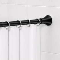 Story@Home Matte Black Extendable Shower Curtain Tension Rod Non-Drilling Anti-Skid Spring Pull Rod