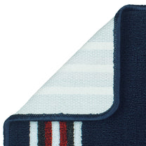 Story@Home 2 Pcs Navy Blue Stripes Nylon Anti Skid Doormat