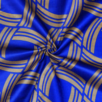 2 Pcs Blue Nature Abstract Print Polyester Window / Door Curtains