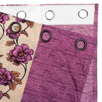 2 Pcs Pink Nature Floral Print Polyester Window and Door Curtains