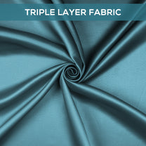 2 Pcs Blackout Foil Cyan Blue & Light Grey Gradient Window/Door/Semi Long Door/Long Door Curtains