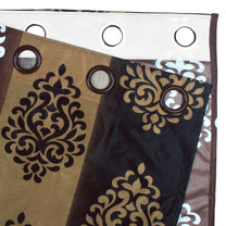 2 Pcs Brown Nature Floral Print Polyester Window/Door/Long Door Curtains