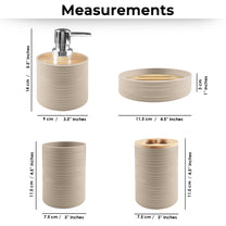 Story@Home Brown 4 Pcs Bamboo Bathroom Accessories Set - Toothbrush Holder, Soap Dispenser, Tumbler and Soap Dish