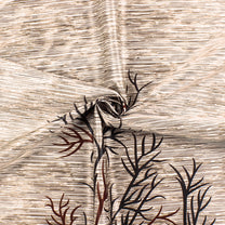 2 Pcs Brown Nature Abstract Print Polyester Window/Door Curtains