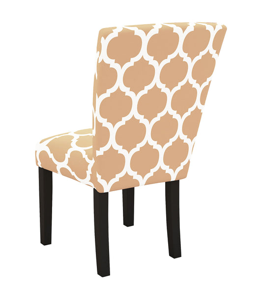 Story@Home Polyester Beige Motif Print Chair Cover , Pack of 4