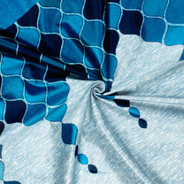 2 Pcs Sky Blue & Blue Nature Abstract Print Polyester Window,Door & Long Door Curtains