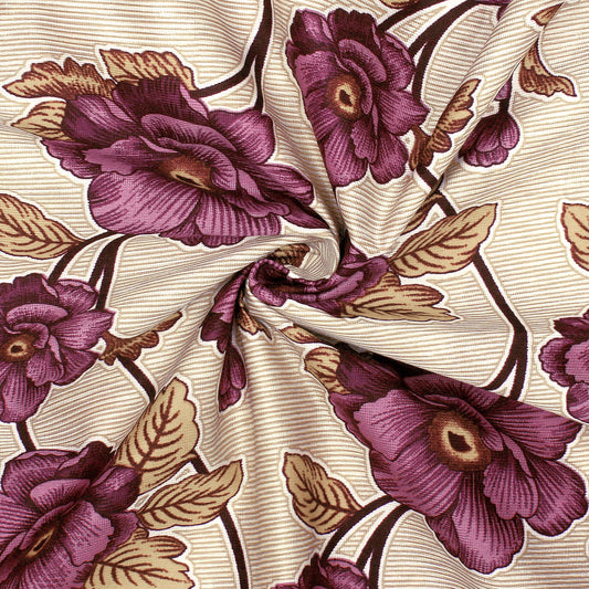 2 Pcs Pink Nature Floral Print Polyester Window and Door Curtains