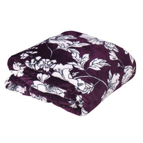 Finley 300 GSM Purple Floral Double Size Blanket