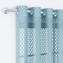 2 Pcs Bluish Grey Sheer Transparent Linen Sheer Window | Door | Semi Long Door | Long Door Curtains