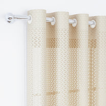 2 Pcs Cream Sheer Transparent Linen Sheer Window | Door | Semi Long Door | Long Door Curtains