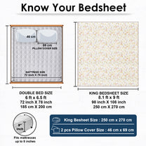 Story@home 240 TC Air Cotton Microfiber Multicolor King Size Floral Bedsheet with 2 Pillow Covers