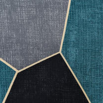 Sofa Cover Combo – 1 Pc 1 Seater, 1 Pc 2 Seater, and 1 Pc 3 Seater Elastic Stretchable in Navy Blue & Black Abstract Pattern by Story@Home