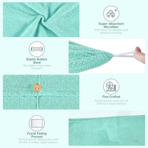 Super Soft Microfiber Mint Green Hair Towel 400 GSM - 2 Pcs