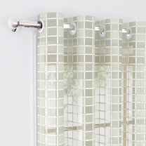 2 Pcs Off White  Sheer Transparent Linen Sheer Window | Door | Semi Long Door | Long Door Curtains