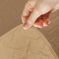 Sofa Throw Cover With Solid Pattern In Beige For 1 | 2 | 3 | 4 Seater From Story@Home