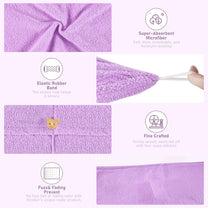 Super Soft Microfiber Purple Hair Towel 400 GSM - 2 Pcs