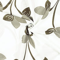 2 Pcs White Nature Floral Print Polyester Window/Door/Long Door Curtains