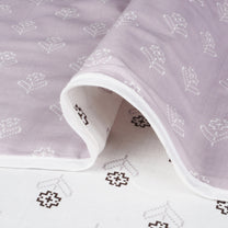 Super Soft Cambric Cotton White & Light Purple Floral Pixel Double Dohar