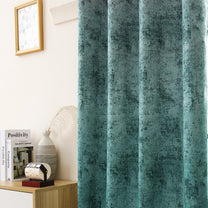 2 Pcs Mint Green and Light Grey Abstract  Digital Faux Silk Medium room Darkening Window | Door | Long Door Curtains