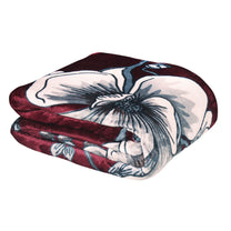 Finley 300 GSM Maroon Floral Double Size Blanket