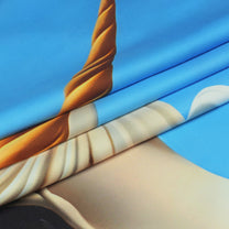 Story@Home Treedee 240 TC White & Blue Double Size Unicorn Bedsheet With 2 Pillow Cover