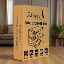 Story@Home Black Stackable Sneaker Box For Storing Sneakers Shoes Footwear