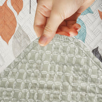 Sofa Throw Cover With Leaf Pattern In White & Grey For 1 | 2 | 3 | 4 Seater From Story@Home