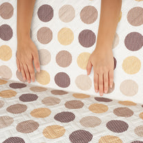 Sofa Throw Cover Combo – 2 Pcs 1 Seater and 1 Pc 3 Seater Beige & White Geometric & Stripes Pattern with Pocket by Story@Home