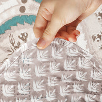 Sofa Throw Cover With Motif & Paisley Pattern In Ivory & Ocean Green For 1 | 2 | 3 | 4 Seater From Story@Home