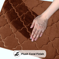 2 Units Encore Memory Foam Quatre Foil Brown Doormat